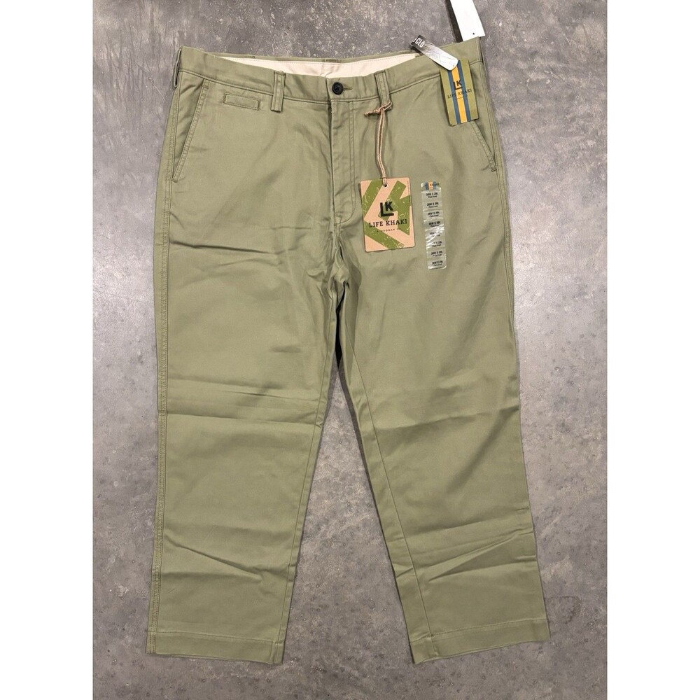 NWT Haggar Life Khaki Chino Relaxed Straight Pants Green Men’s 38x29